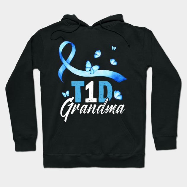 T1D Grandma T-Shirt Type 1 Diabetes Awareness Gift Hoodie by Lones Eiless